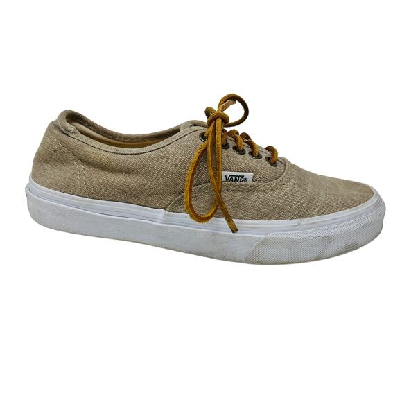 Vans Canvas Lace Up Deck Shoe Sneaker Comfort Tan Boat Casual - 6.5 - Picture 1 of 6